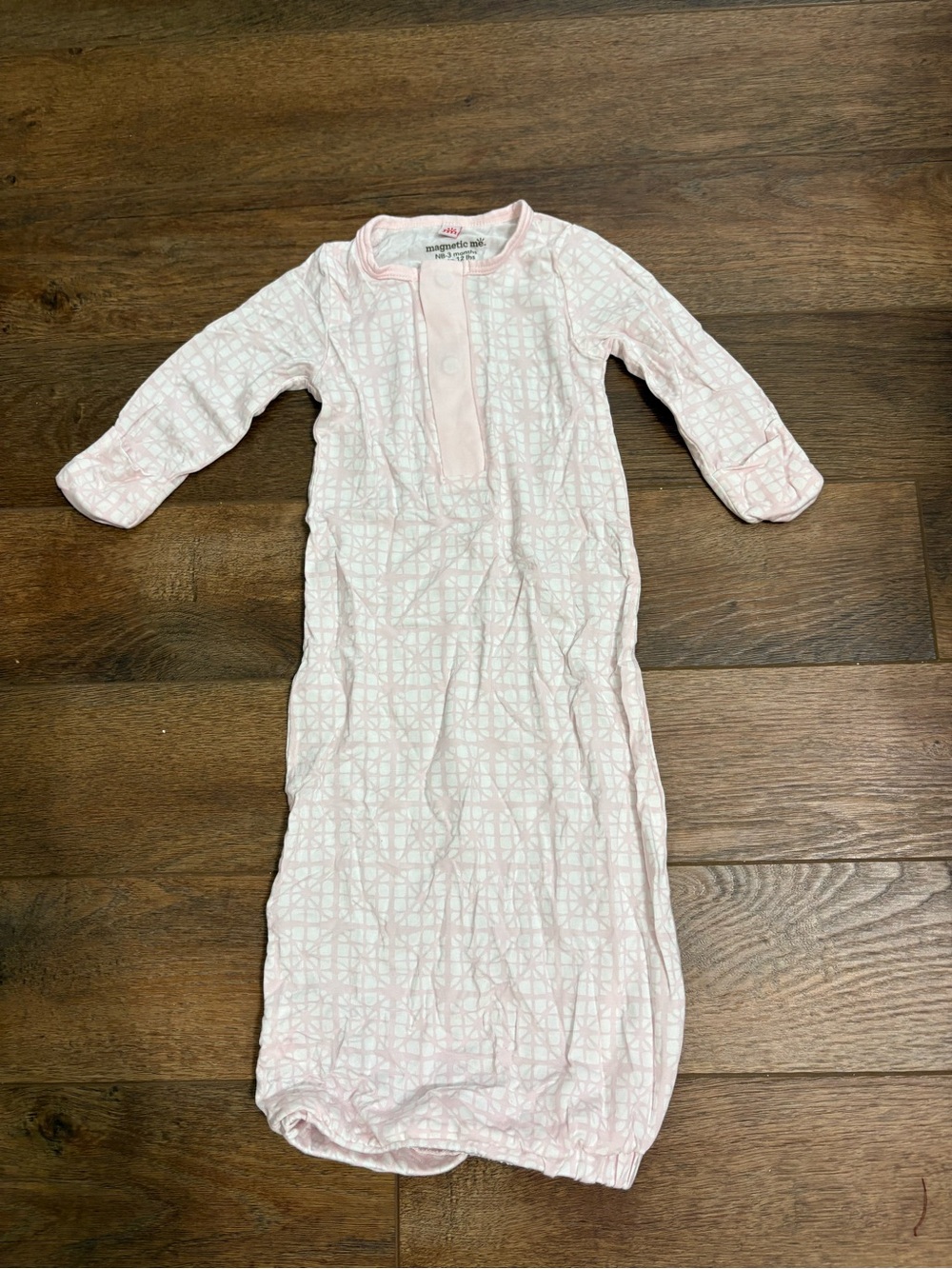 Magnetic Me girl Light Pink Long Sleeve Sleep Sack with Geometric Print NB-3m